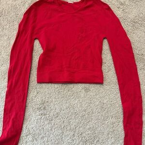 Beachbody Red Fitted Crop Athletic Long Sleeve
